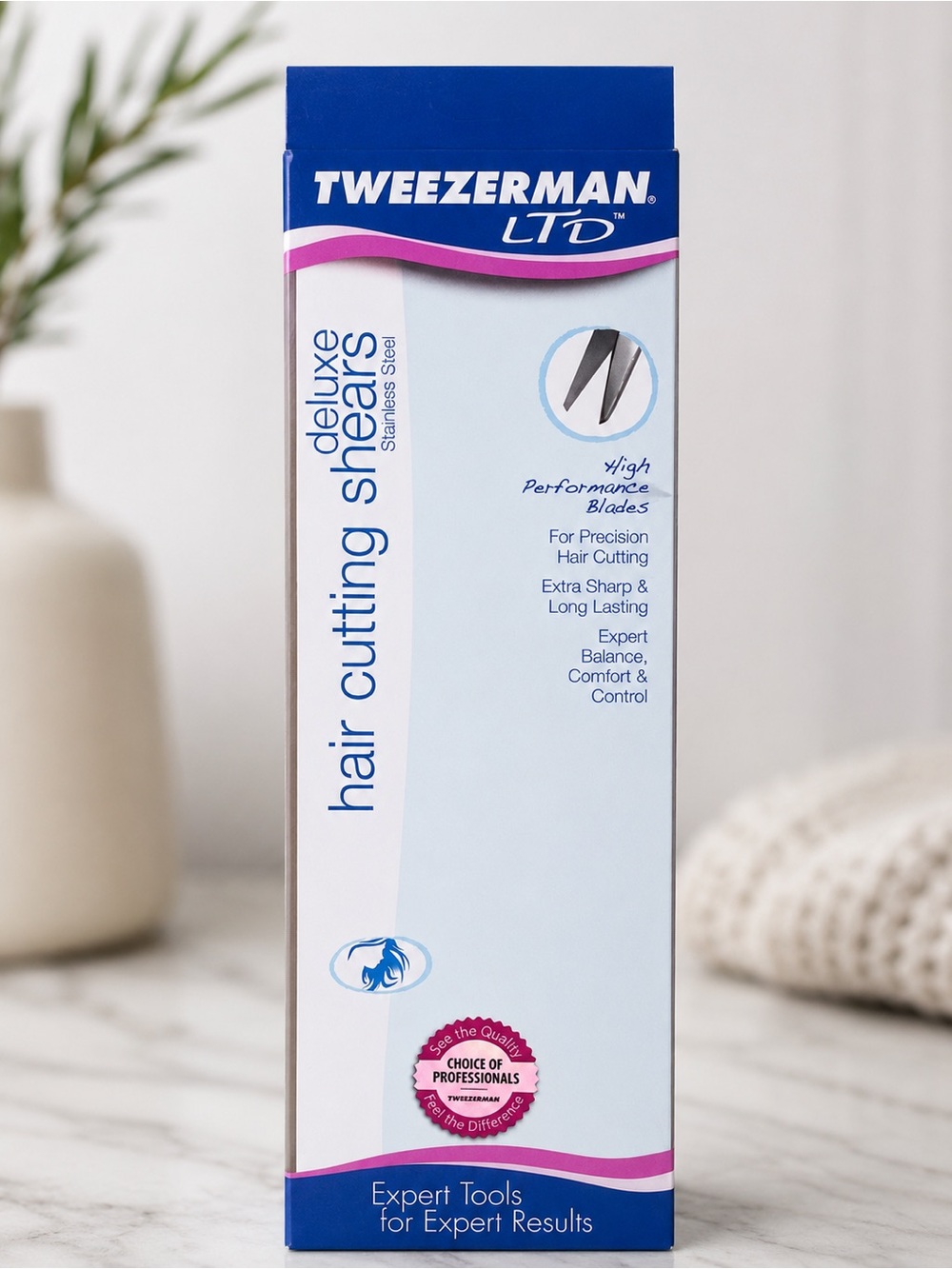Tweezerman LTD Deluxe Hair Cutting Shears Stainless Steel Professional Scissors